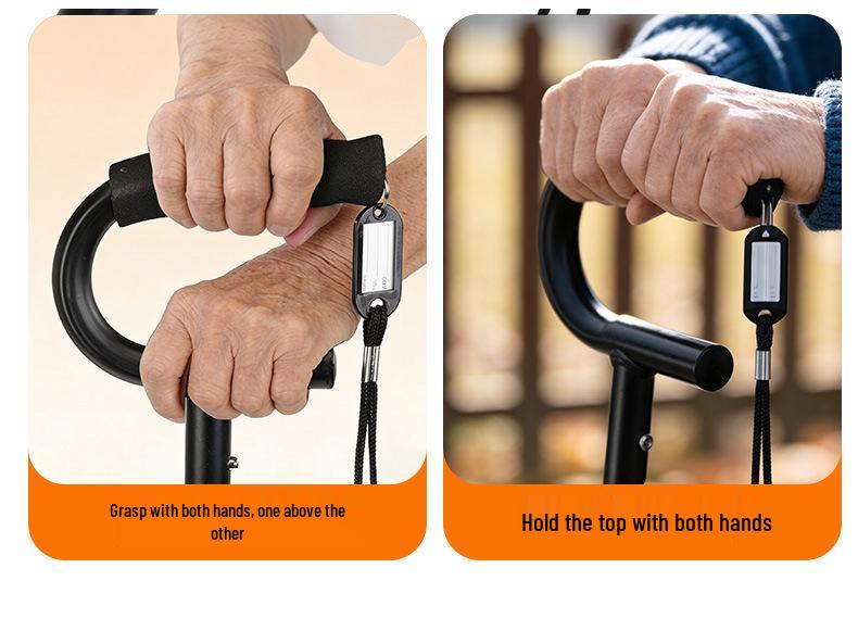 Adjustable Foldable Aluminum Cane with Anti-slip Design for Seniors and Disabled