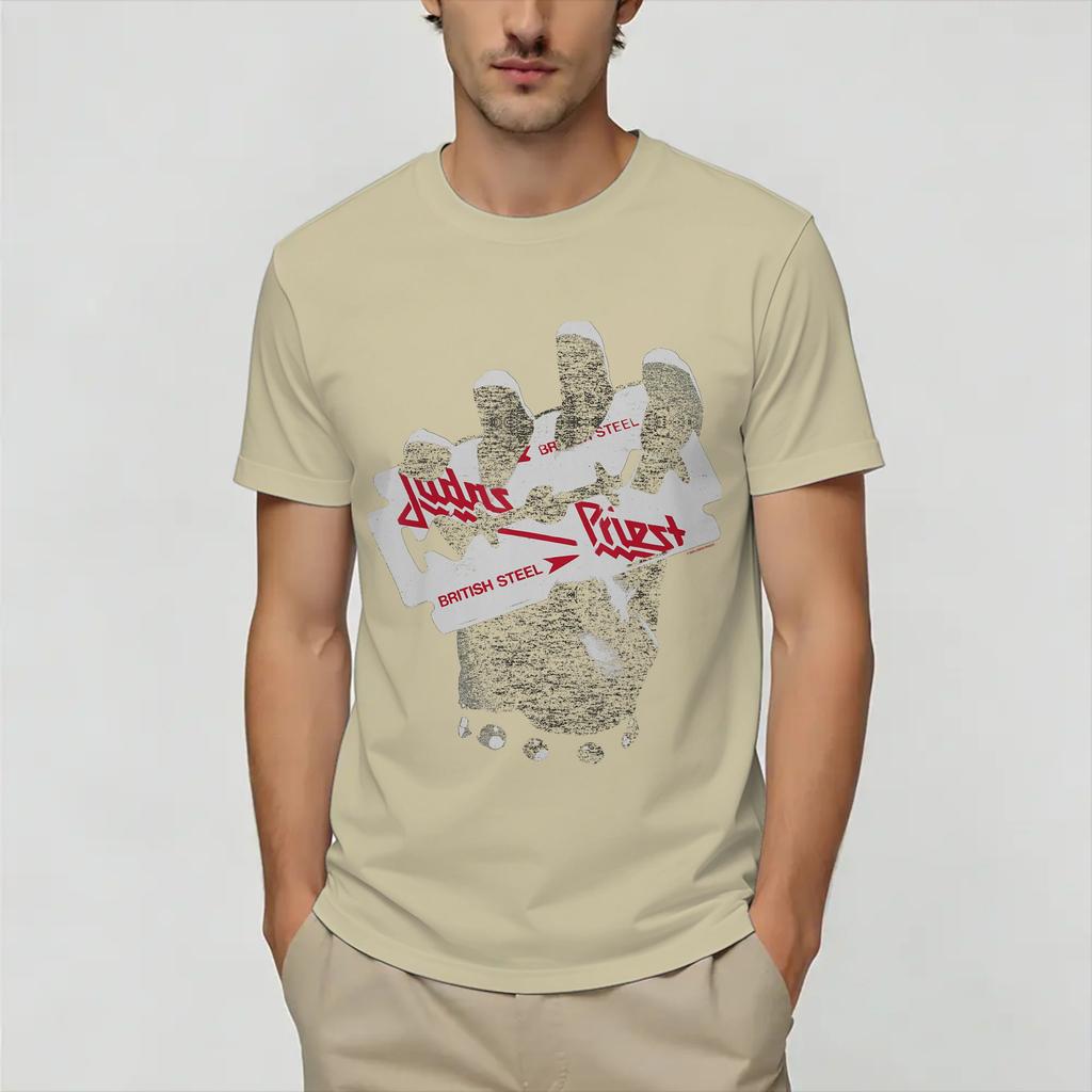 Unisex TShirts Judas Priests Funny Pure Cotton Tees Short Sleeve T Shirts Round Collar Clothes Gift