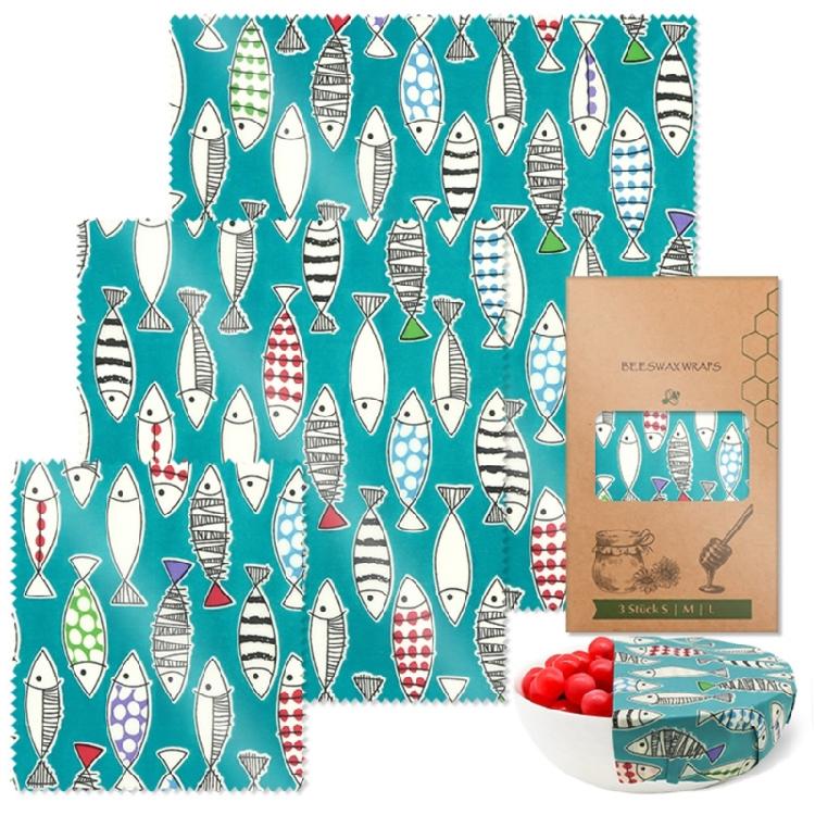 Stylish Beeswaxs Food Wrappers Set of 3 Keeps Food Freshness Naturally Sturdy Cotton Home Accessory for Organization
