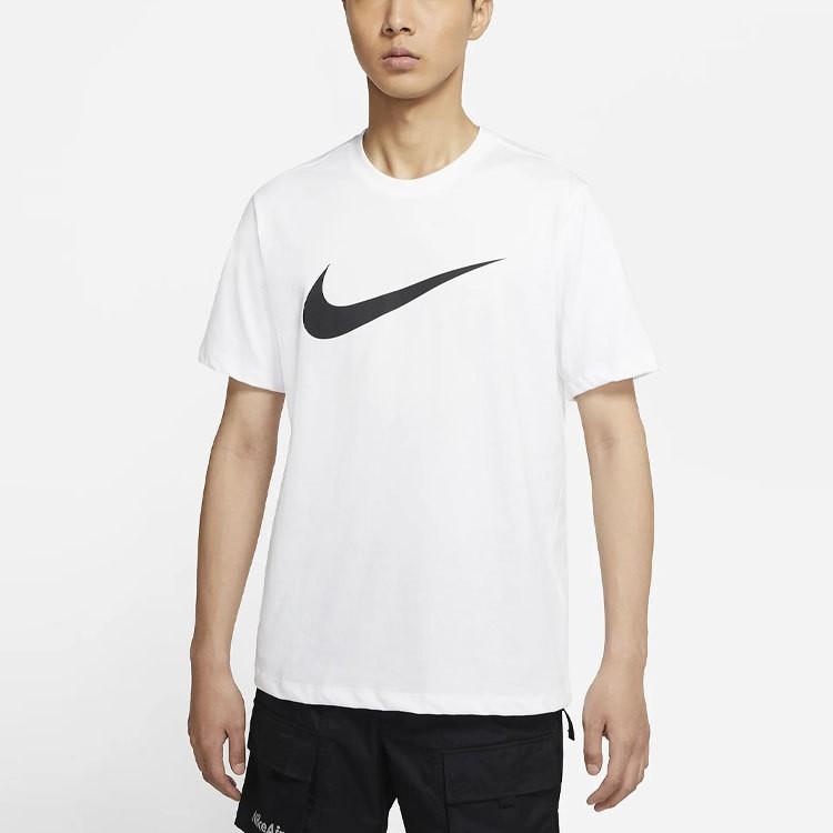 Nike Large Logo Casual Soccer Sports Short Sleeve T-Shirt for Men In White