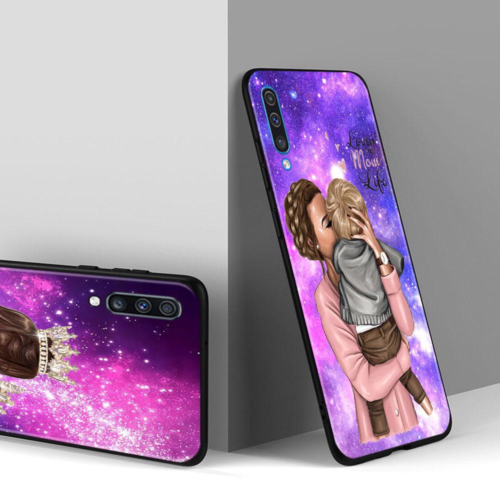 Capinha Cellphone Funda Fashion Girl Super Mom Baby For Samsung Galaxy A50 A10s A70 A30 Note 20 Ultra 10 A20e A40 A20s A10
