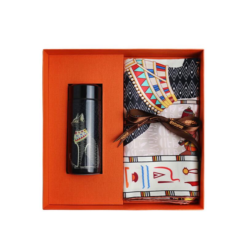 Aurora Nile Collection Large Silk Scarf & Pocket Cup Set