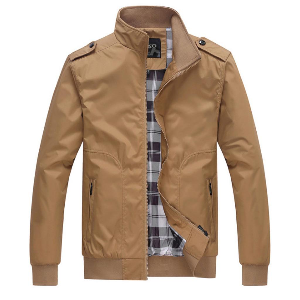 Férfi őszi téli alkalmi cipzár színű kasmír vastagító kabát