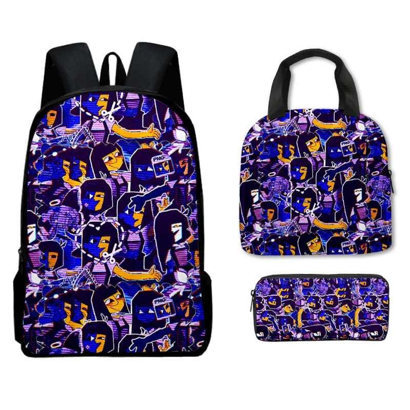 Dream Ena Bbq Pattern Childrens Backpack Lunch Bag Pen Case Set Schoolbag Gift