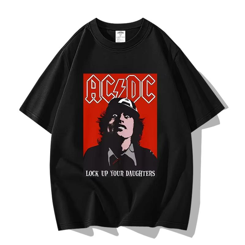 Amerikanische Streetpunk-Rockband ACDC Hip Hop Kurzarm-T-Shirt Kleidung Kleidung Lässig Herren- und Damen-T-Shirt aus 100% Baumwolle