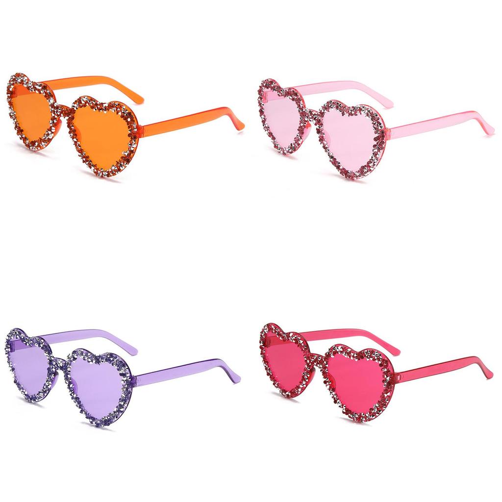 New Unisex Heartshaped Clear Jelly Sunglasses With Handmade Rhinestones For Summer Parties