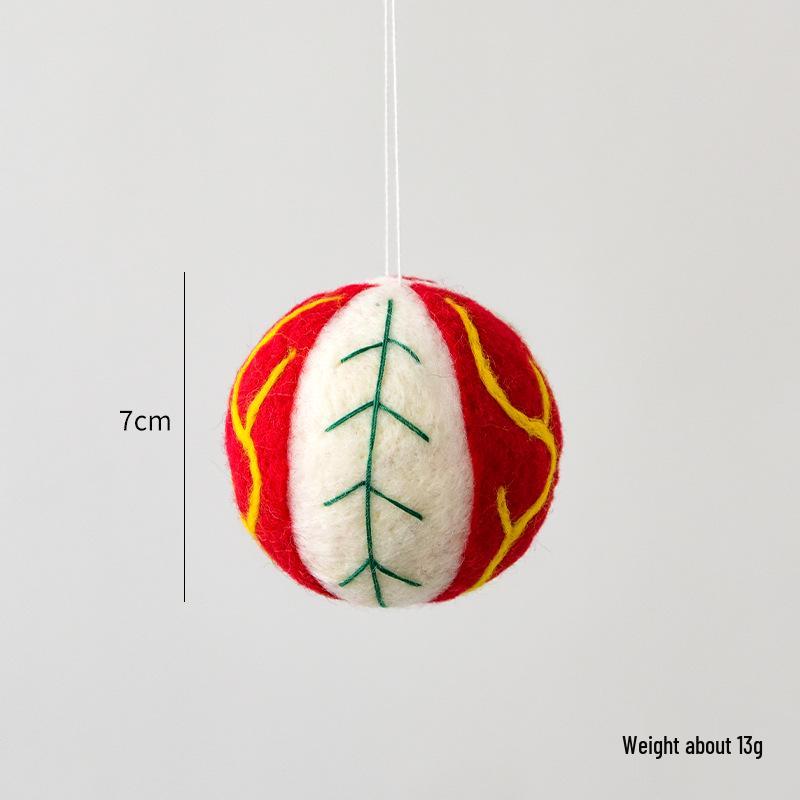 NUCHI Handmade Wool Felt Irregular Christmas Tree Ball Decorations