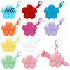 Lip Balm Holder Keychain Silicone Flower Lipstick Keychain, Portable Carrier for Backpack Hanging Handbag, Travel Gloss Women Chapstick