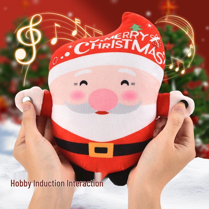 Santa Claus Musical Plush Piano Toy - Christmas Gift for Children 24cm