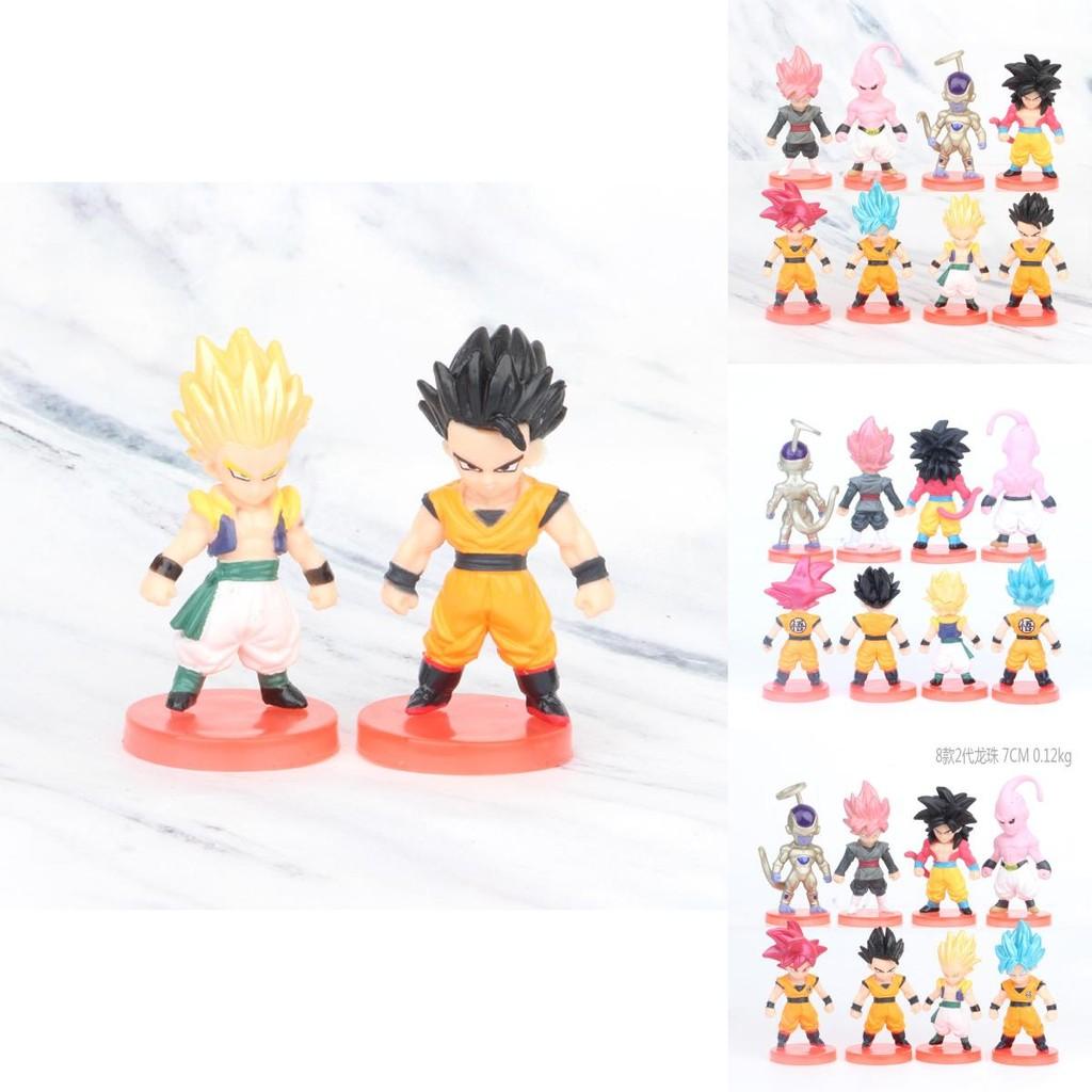 Eye-catching Seven Dragon Ball Pvc Figure Q Version Buu Super Blue Red Black Goku