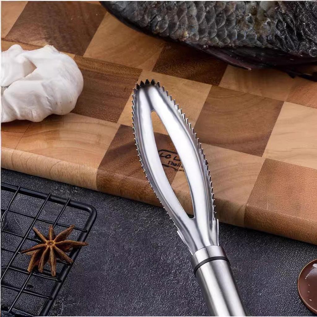 Stainless Steel Fish Scale Scraper - Efficient Kitchen Descaling Brush