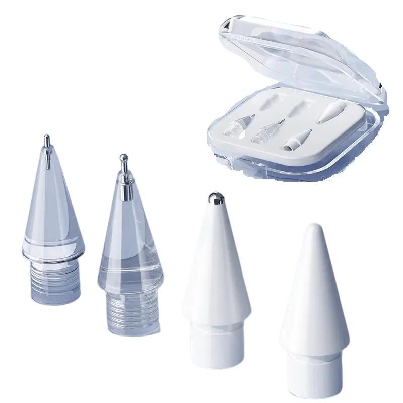 6/4 ב-1 קצוות עפרון חלופיים עבור Apple Pencil Pro/דור שני/דור ראשון/USB-C, קצוות עט משודרגים לאייפד עם נרתיק אחסון