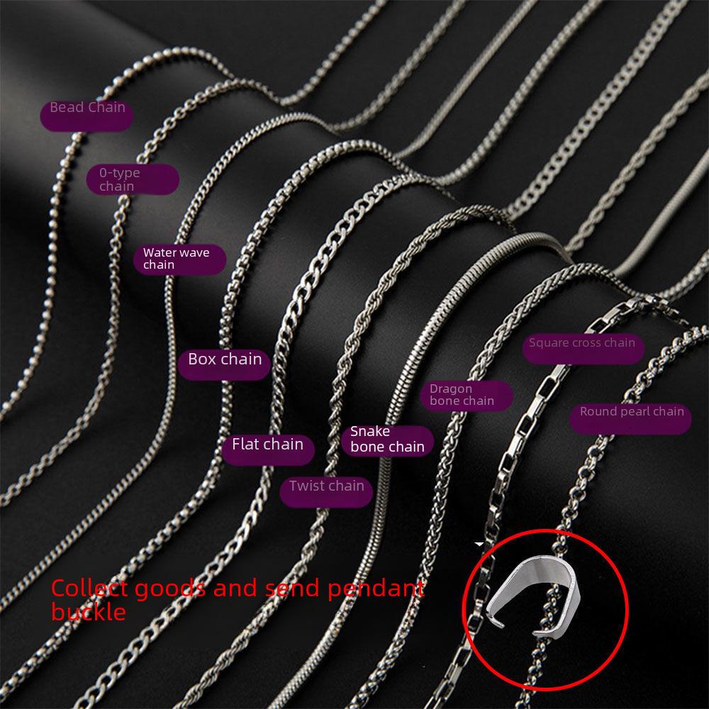 Unisex Halsband med Ormkedja i Titanstål i Koreansk Stil - Trendig Hip-Hop Accessoar