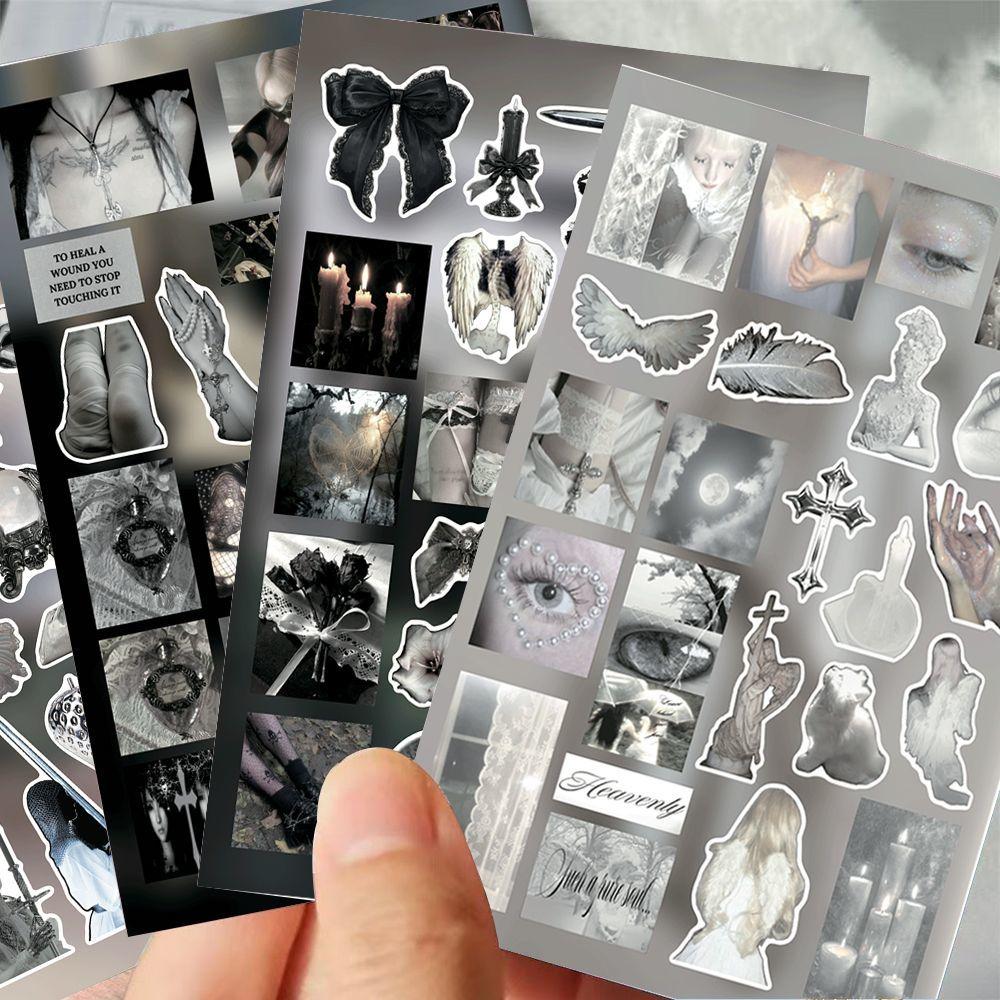 8Sheet Y2K Dark Gothic Dreamcore Collage Retro Atmosphere Die-Cut Stickers Diy Journal Materials Diary Junk Journal Stationery