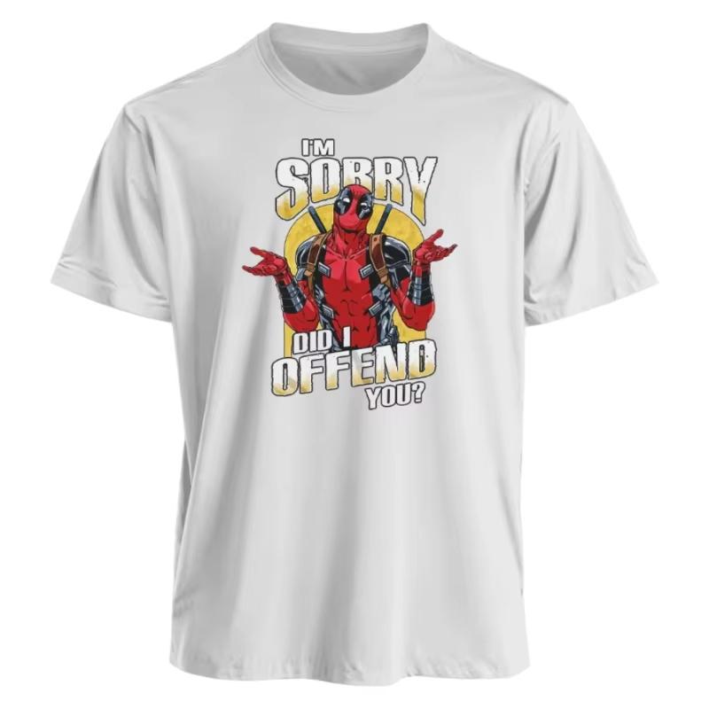 2026 Marvel TShirt Men Women Deadpool Sorry Did I Offend You American Loose Trendy Humorous Oversized Short Sleeve Casual Tee