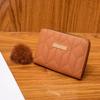 Portafoglio Piccolo da Donna in Pelle Porta Carte di Credito Portamonete Bifold con Pompon Portafoglio da Donna Porta Carte di Credito Portafoglio a Busta
