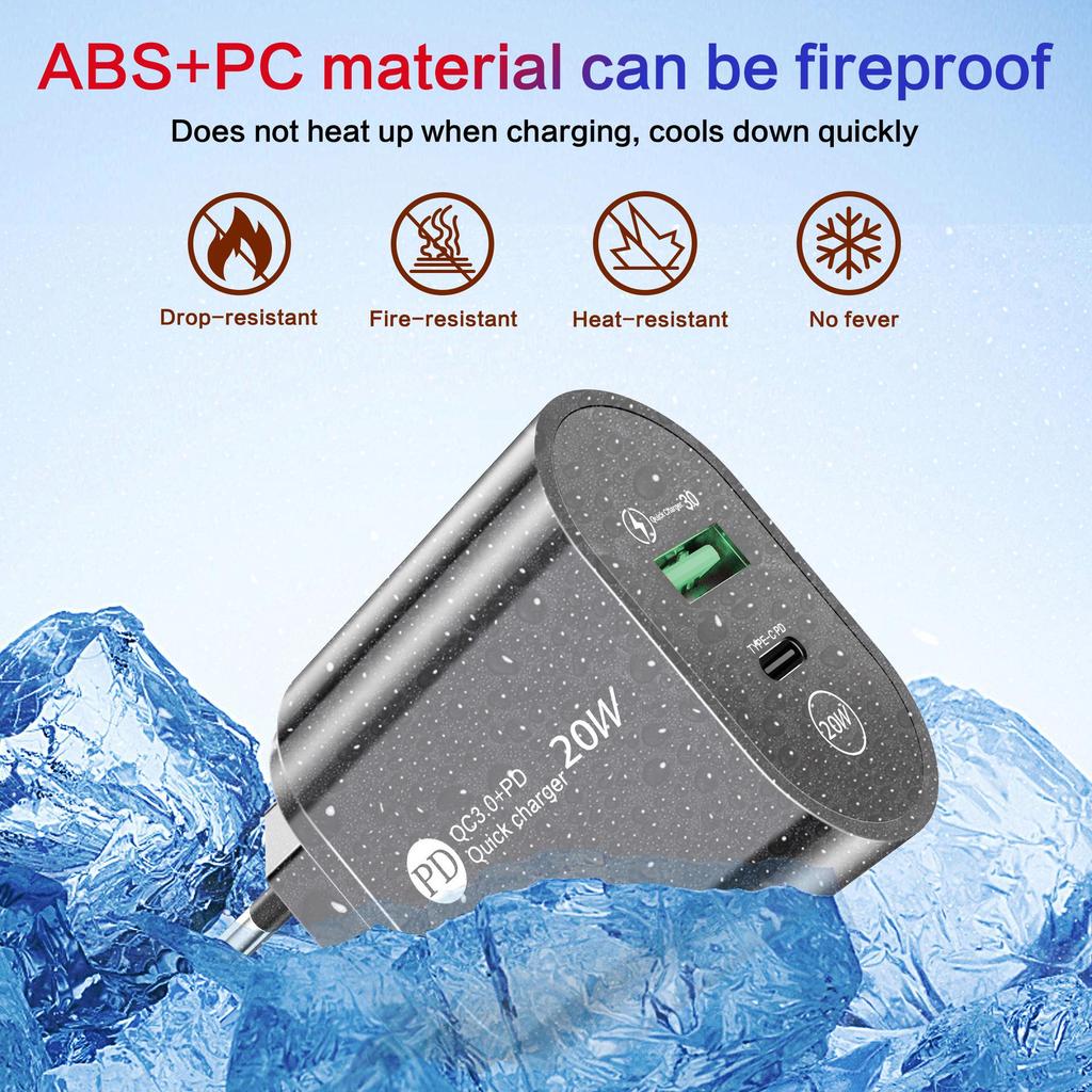 12W PD Fast Charger 2.4A EU/US Plug Type-C Adapter