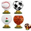Hand Painted Spinning Sports Ball Whiskey Glass Rotating Base Cocktail Glass Mug  Game-day Party