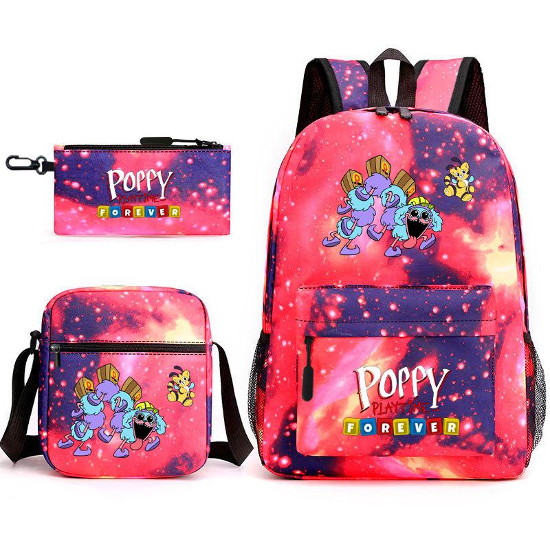 Poppy's Game Time Starry Sky Elementary School Bag Nightmare Animal Large Capacity Backpack Three-piece Set