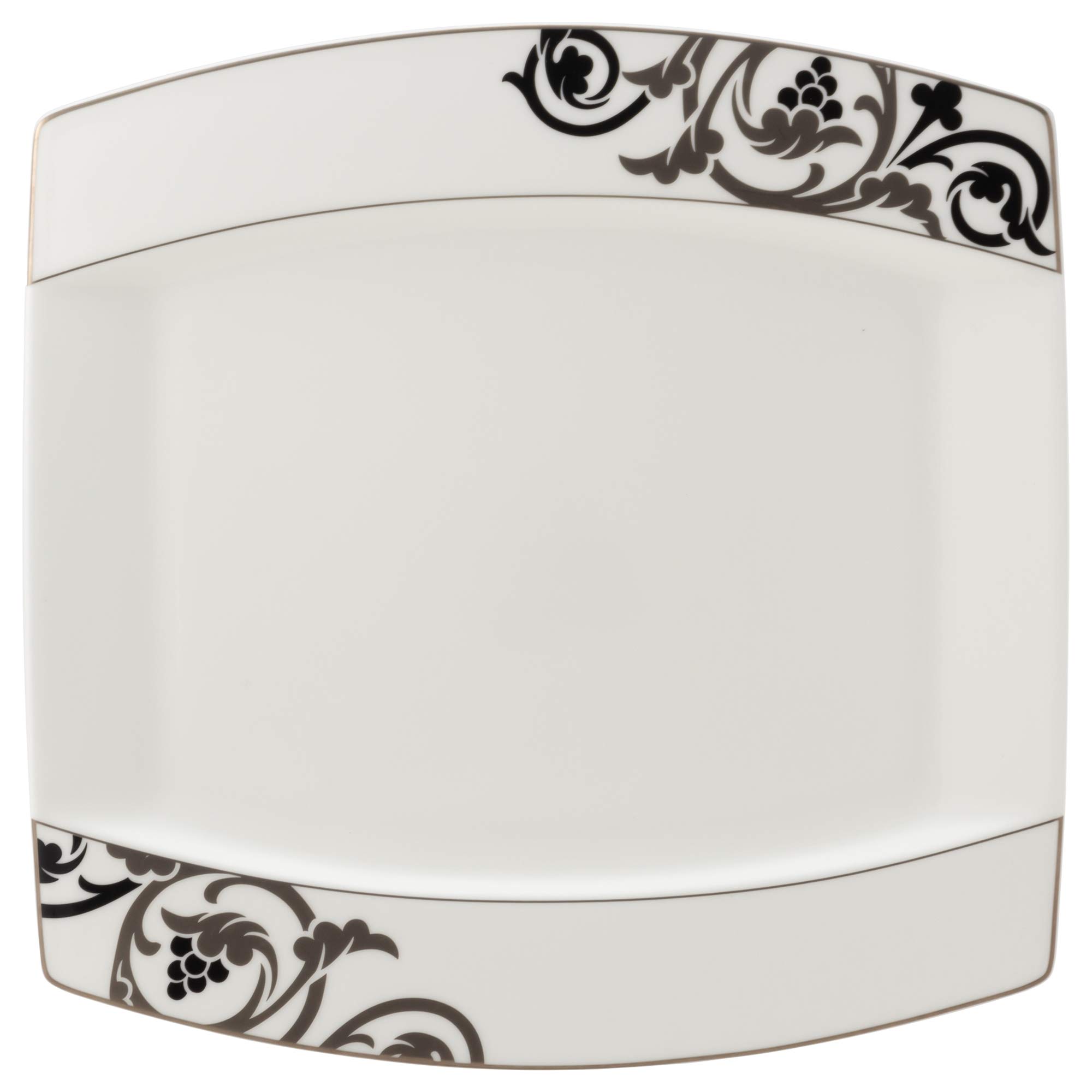 

NARUMI Plate, Black Platinum Arabesque Design, 23cm, A La Carte, 51130-5365