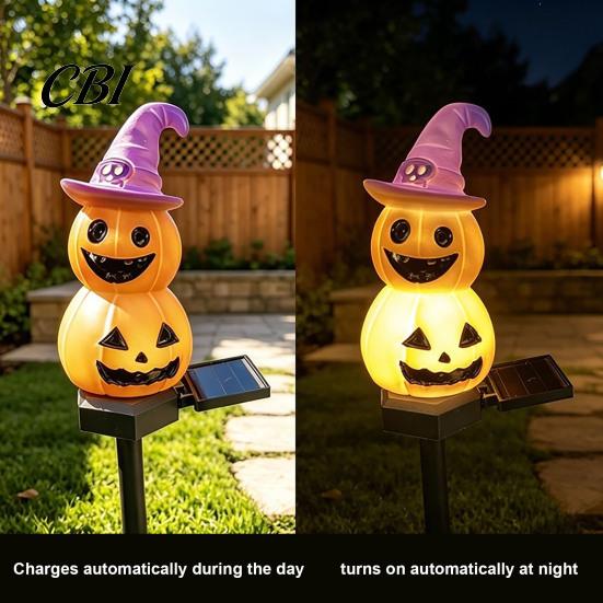 Solar Powered Path Lights Halloween Pumpkin Light, Ghost Garden Stake Waterproof Stakes LED Pathway Light for Yard Patio Lawn Decor Decorations