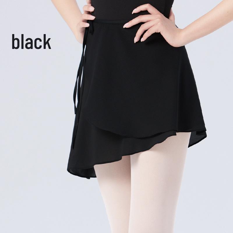 Adult Women's One-Piece Chiffon Ballet Dance Skirt with Lace-Up A-Line Design