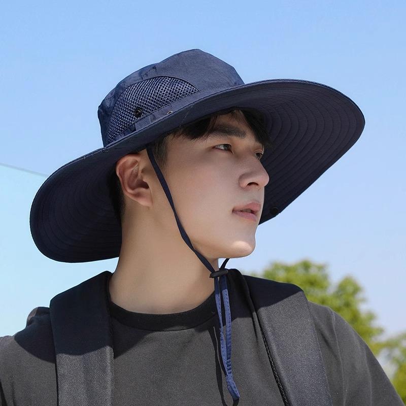 Men's Summer Sun Hat Outdoor Mountaineering UV Protection Sun Hat Fishing Hat Cover Full Face Quick Drying Bucket Hat