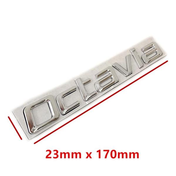 3D kovová vysokokvalitná nálepka na auto Octavia Štýlové písmená Slová Označenie pre zadný kufor Odznak Logo Nálepka Emblém Auto príslušenstvo