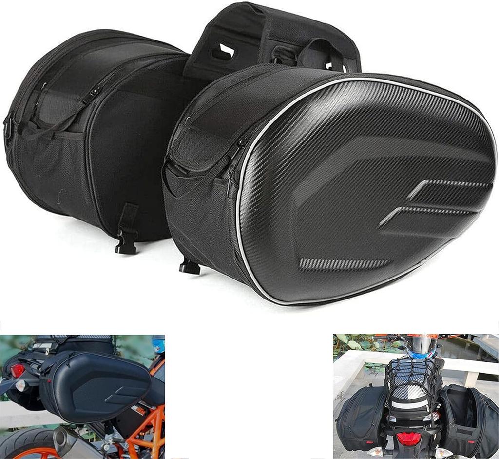 Motorcycle Saddle Bags, Powersports Saddle Bags, Waterproof Saddlebags Luggage Bag, Full Face Helmet Storage Bag, Motorcycle Pillion Seat Bag