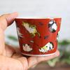 Waza No Kura Stylish Kutani Ware Soba Choko (Soba Cup) with Cat Design, High-Quality Ceramic, Made In Japan