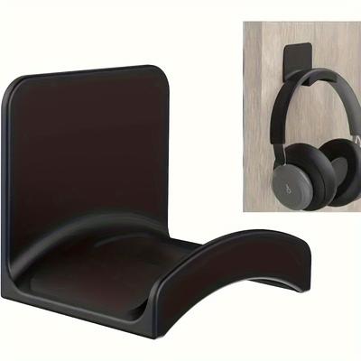 Streamlined, Easy-Install No-Drill Wall Headphone Holder - Waterproof Plastic Storage Hook for Earphones, Perfect for Bedroom, Bathroom