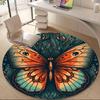 1PC Butterfly Nature Office Round Area Rug, Mat Suitable For Office, Under Office Chairs Bedroom Living Room Home Decor, Room Deco