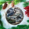 Blue Heron Wooden Plate, 8x8 Inch, Durable and Proof, Suitable for Door or Wall Decoration, Art Home Decor, Easy To Hang