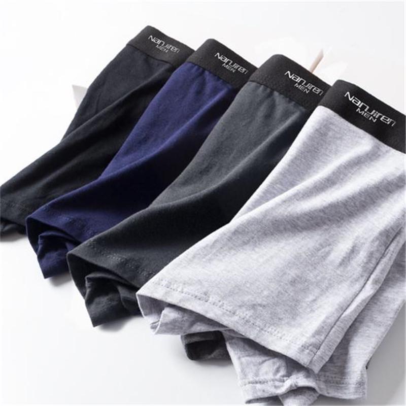 Buy 4PCS/set High Quality Men Underwear Solid Color Cotton Large Size