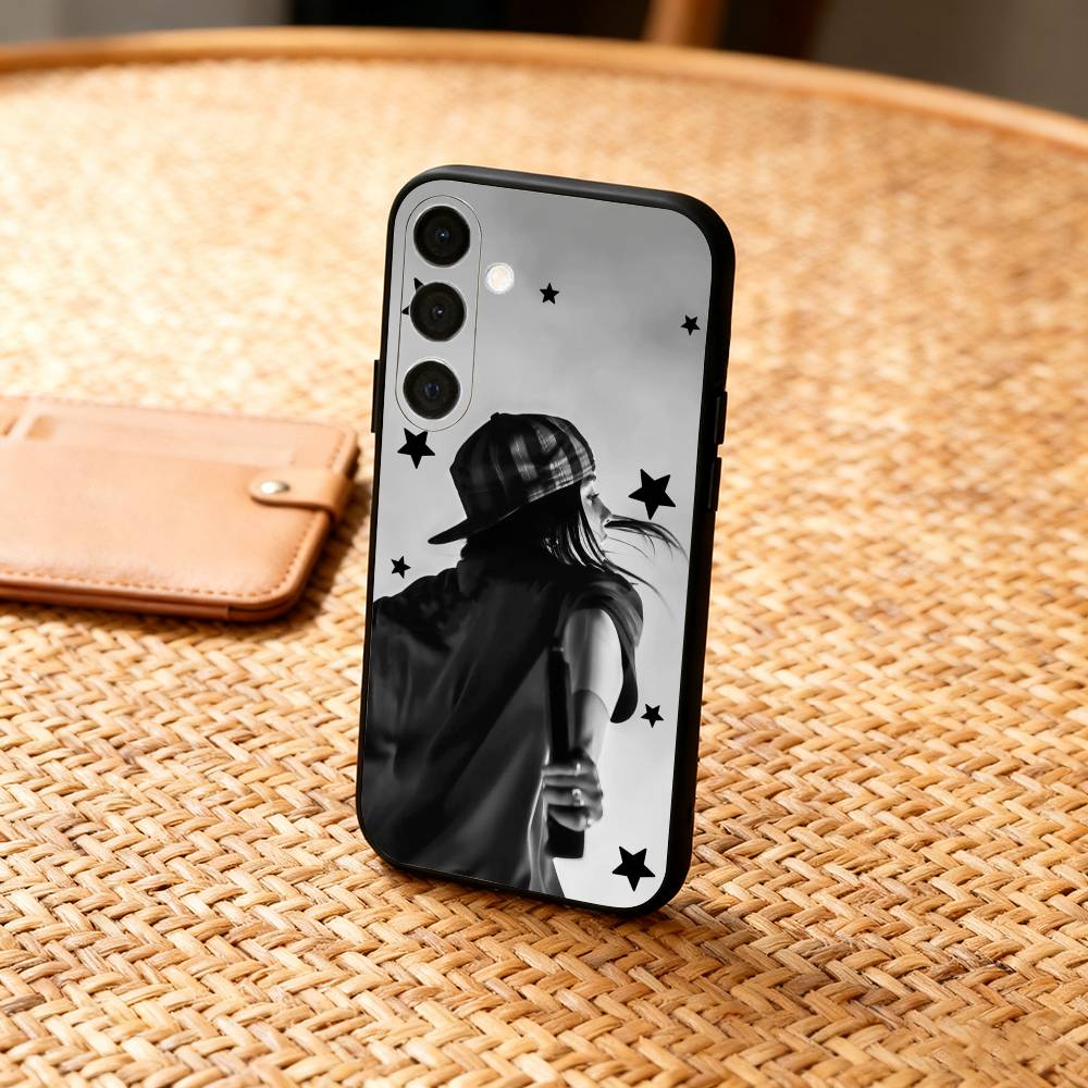 

Чехол для телефона Singer B-Billie L-lovely E-EilishS для Samsung A73,72,71,A52,51,40,41,A22,A32,31,A13, Мягкий черный корпус Samsung a72