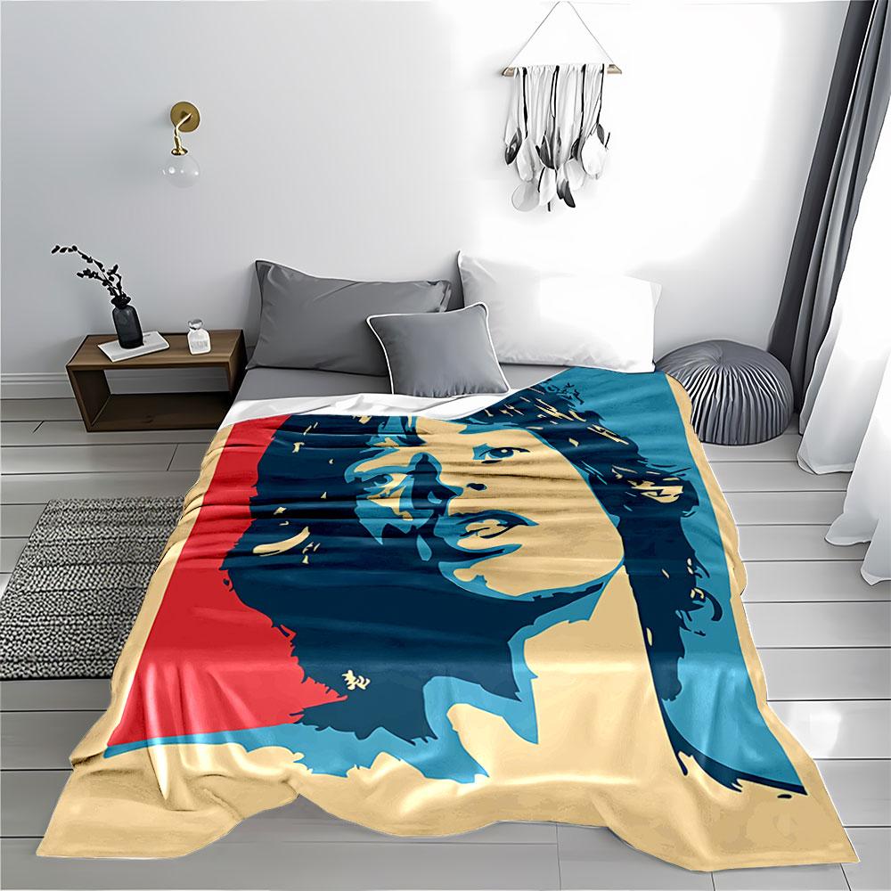 Retro Pop Art Portrait Blanket for All Seasons Blanket Lunch Break Throw Gift