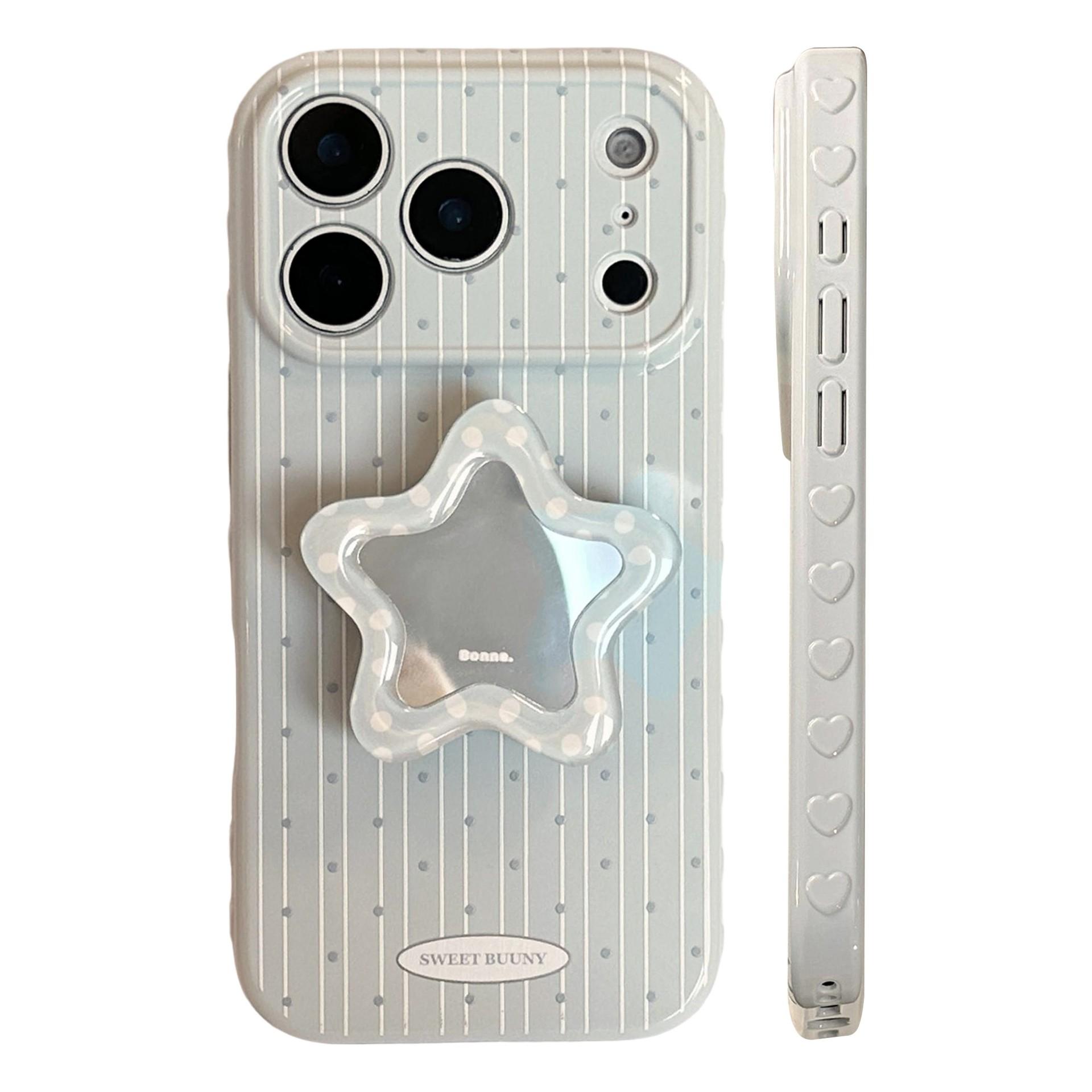 Creative Star-Shaped Mirrored Stand Phone Case for iPhone 16, iPhone 17, and iPhone 17 Pro Max iPhone 11