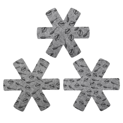 uxcell Pot and Pan Protectors, Set of 3, Gray, for Glass Ceramic Plate Cookware, 3 Different Sizes, Felt Pot Separators, Pan Protectors, Pan/Pot Divid