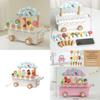 Wooden Ice Cream Cart Playset For Kids Educational Toy Pretend Role Play