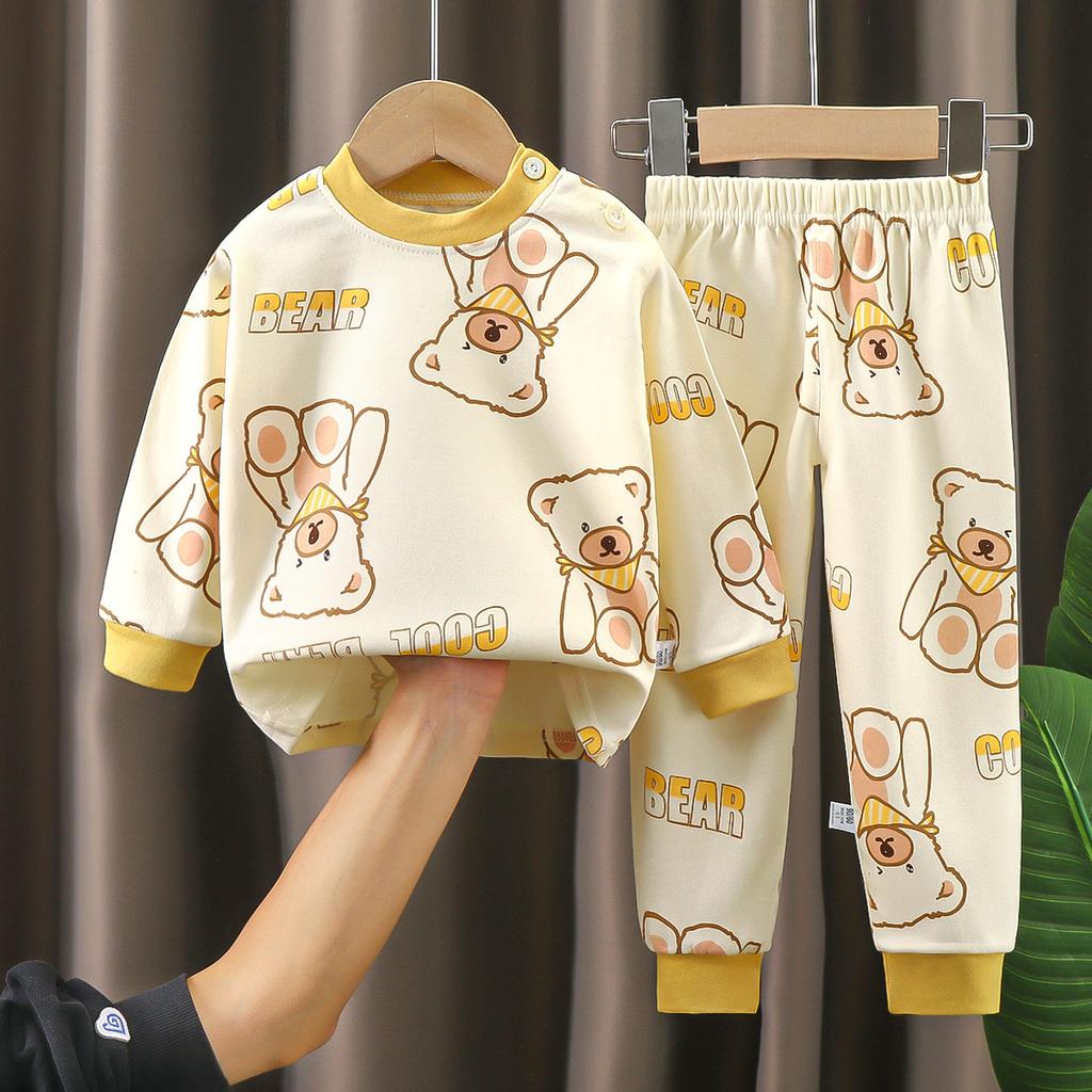 Children's Underwear Sets - Long-sleeved And Long-pants Sets For Boys, Girls' Pure Cotton Pajama Sets In 2-piece Sets