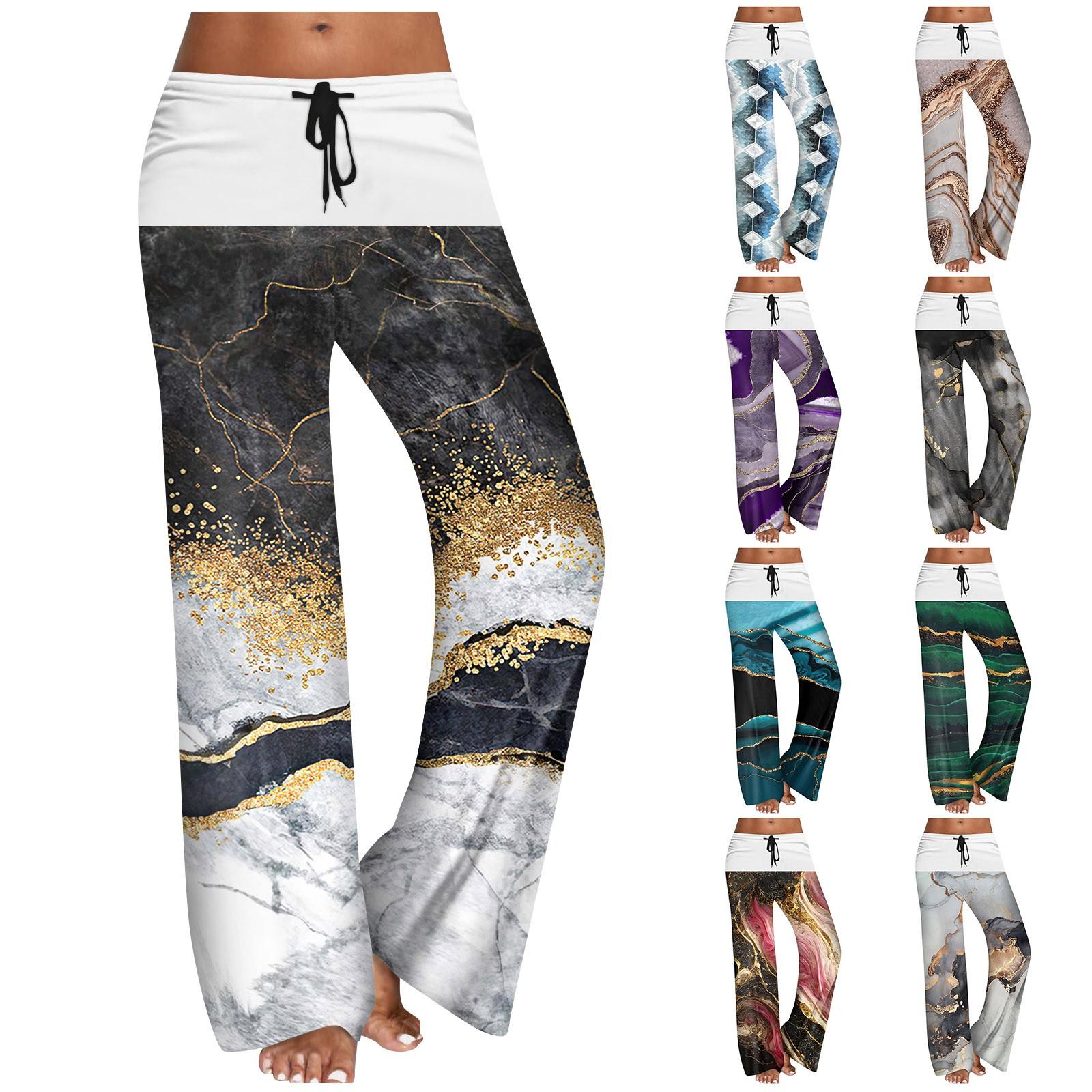 

Women s Casual Strapping Wide Leg Pants Leisure Fashion Printing Casual Pants