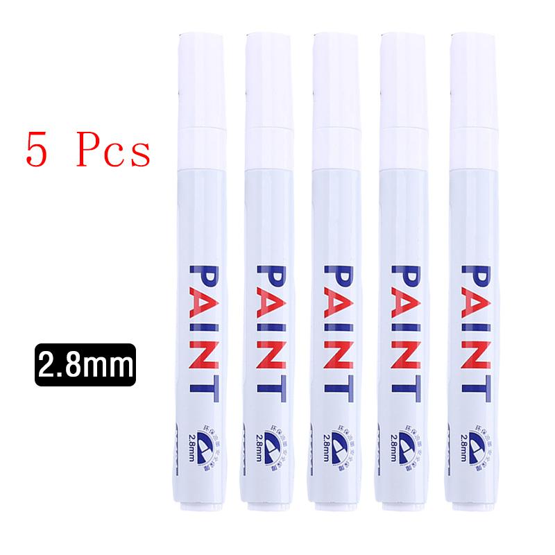 1/3/5PCS White Marker Pens 2.0mm Oily Waterproof White Gel Pen DIY Graffiti Sketching Markers Stationery Wrting School Supplies