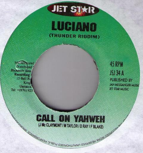 

7inch Record LUCIANO - Call On Yahweh JSJ34 Jet Star Japan Reggae, Ska & Dub Used