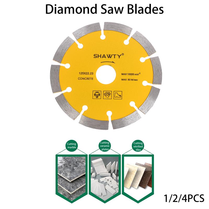 1/2/4Pcs 125Mm Diamond Disc Saw Blades Cutting Blade Disk For Angle Grinder Cutting Marble Ceramic Granite Concrete Wood