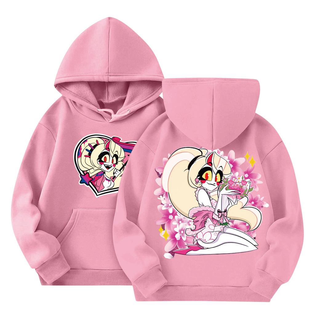 Child Fashion Lightweight Long Sleeve Pullover With Pockets  Print Hoodie