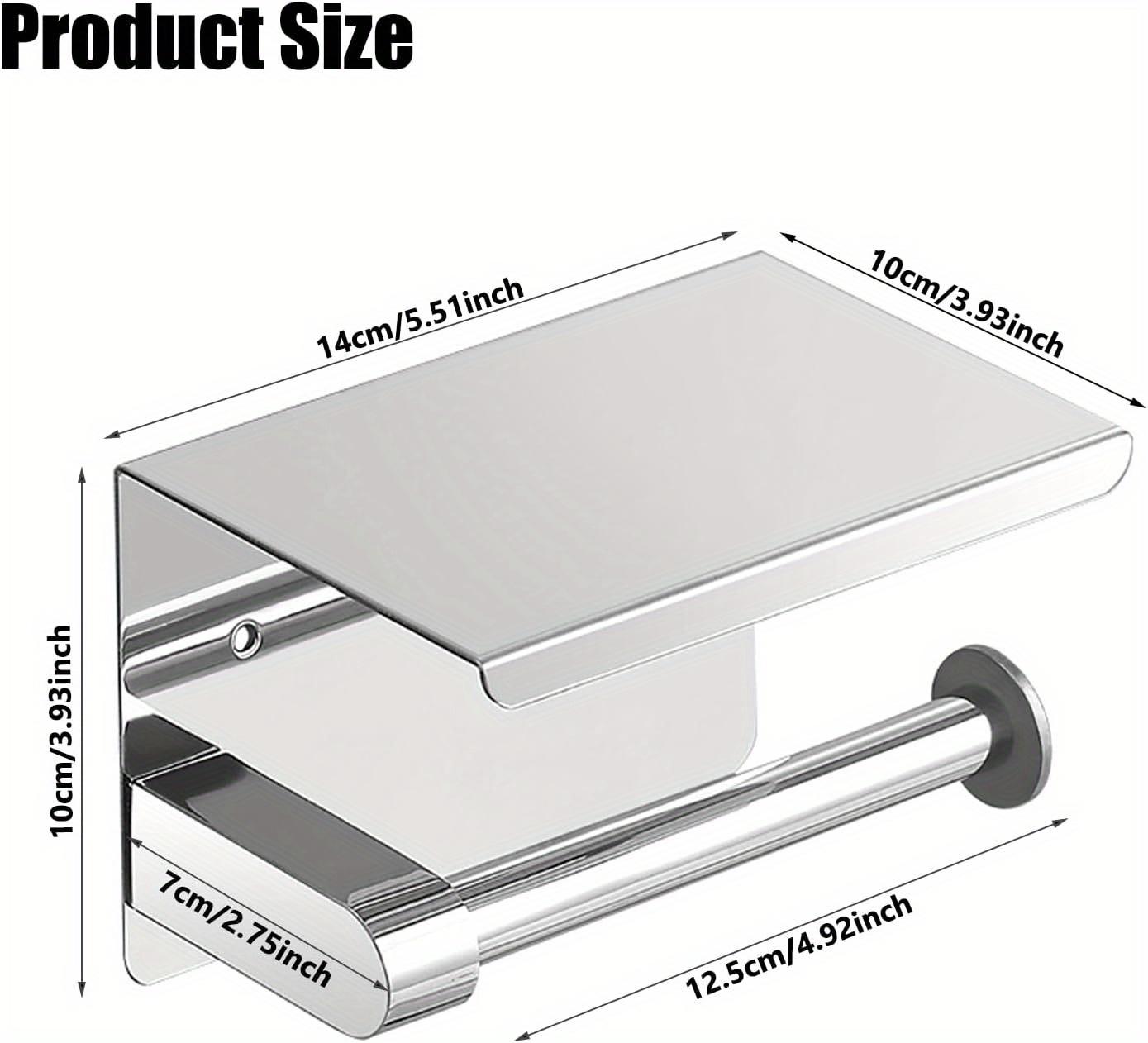 

Держатель для туалетной бумаги из нержавеющей стали, держатель для рулона бумаги с отверстием для полки, настенное крепление для держателя туалетной бумаги (черный) серебряный