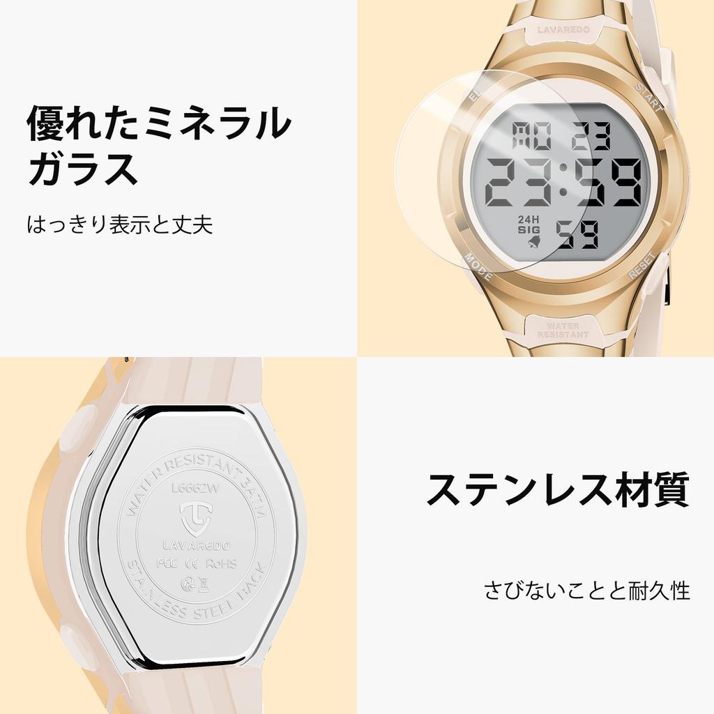 Digital Watch for Sports Day of the LED Waterproof Simple Instruction Manual Included Women, Watch, Multi-Function, Date, Week, Alarm, Display, Watch,