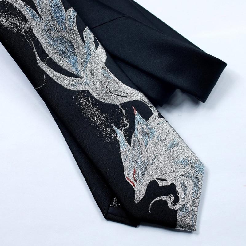 Fashion Necktie for Girls Cosplay Anime Party Nine Tailed Foxes Pattern Neckwear