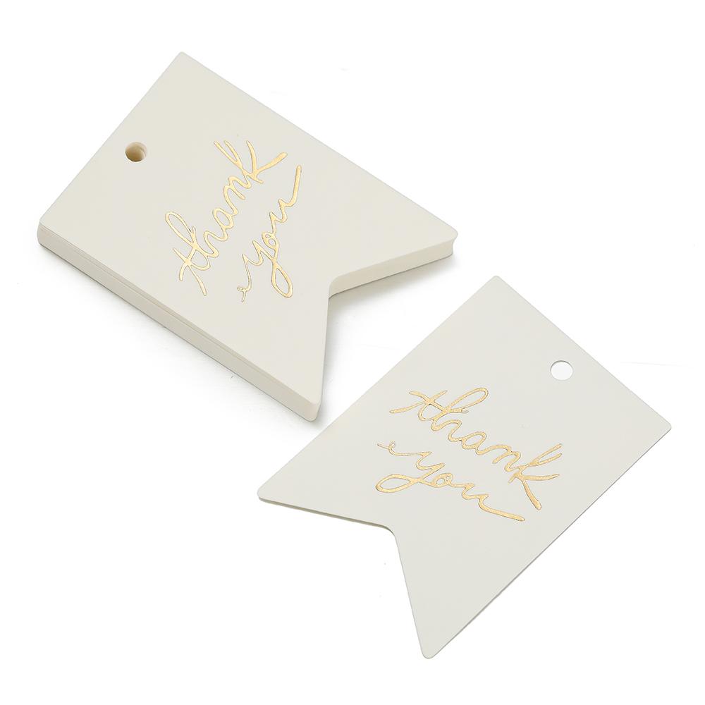 50pcs/Lot Stamping Thank You Paper Card Tags Jewelry Hang Tag Black White Paper Cards Jewelry Accessories Price Label Wholesale