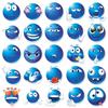 50 Small Blue Bean Emoji Sticker Sheets for Notebooks, Cars, Motorcycles, Water Cups, and Planners